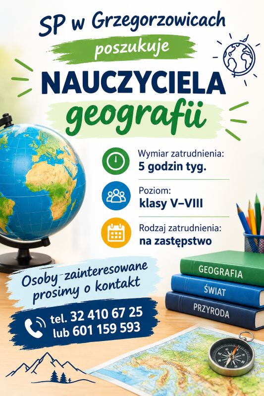 Plakat nauczyciel geografii